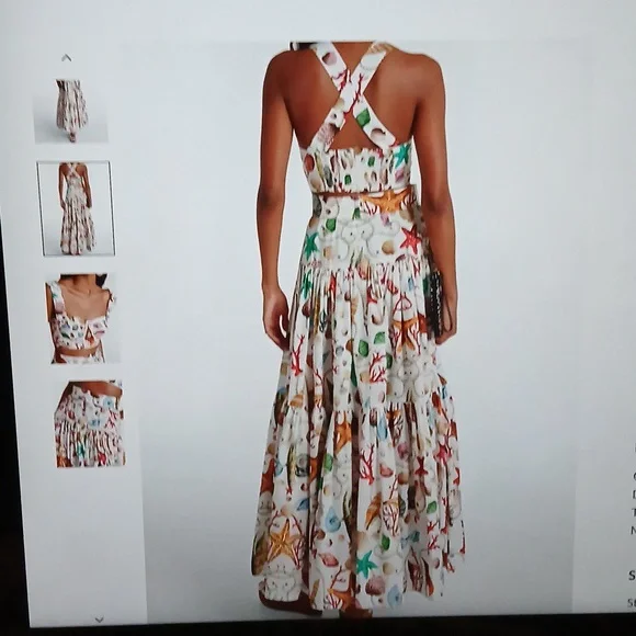 1 Commense Printed Pleated Skirt Set Multicolor - Picture 2 of 4